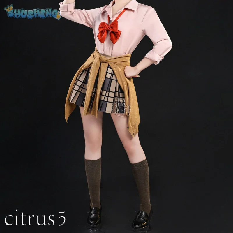 Фото Aihara Yuzu Aihara Mei Аниме Цитрусовый Косплей Костюм Девушка Милая JK Униформа Кампус Рубашка Юбка Галстук Носки Комплект Хэллоуин Рождественский Подарок №3