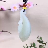 natural a hetian white jade handcarved orchid pendant simple retro pendant temperament jewellery fashion for woman men