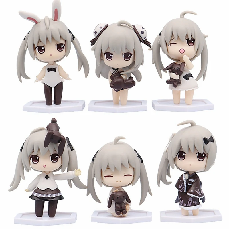 

6pcs Anime Yosuga No Sora Kasugano Sora Action Figures Set Kimono Two Dimensions Kawaii PVC Model Doll Kids Girls Toys Gifts