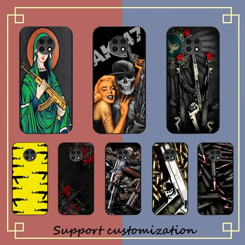 

AK47 Handgun Gun BUllets Phone Case For Xiaomi Redmi Note 8A 7 5 Note8pro 8T 9Pro TPU Coque for note 6pro Funda Capa
