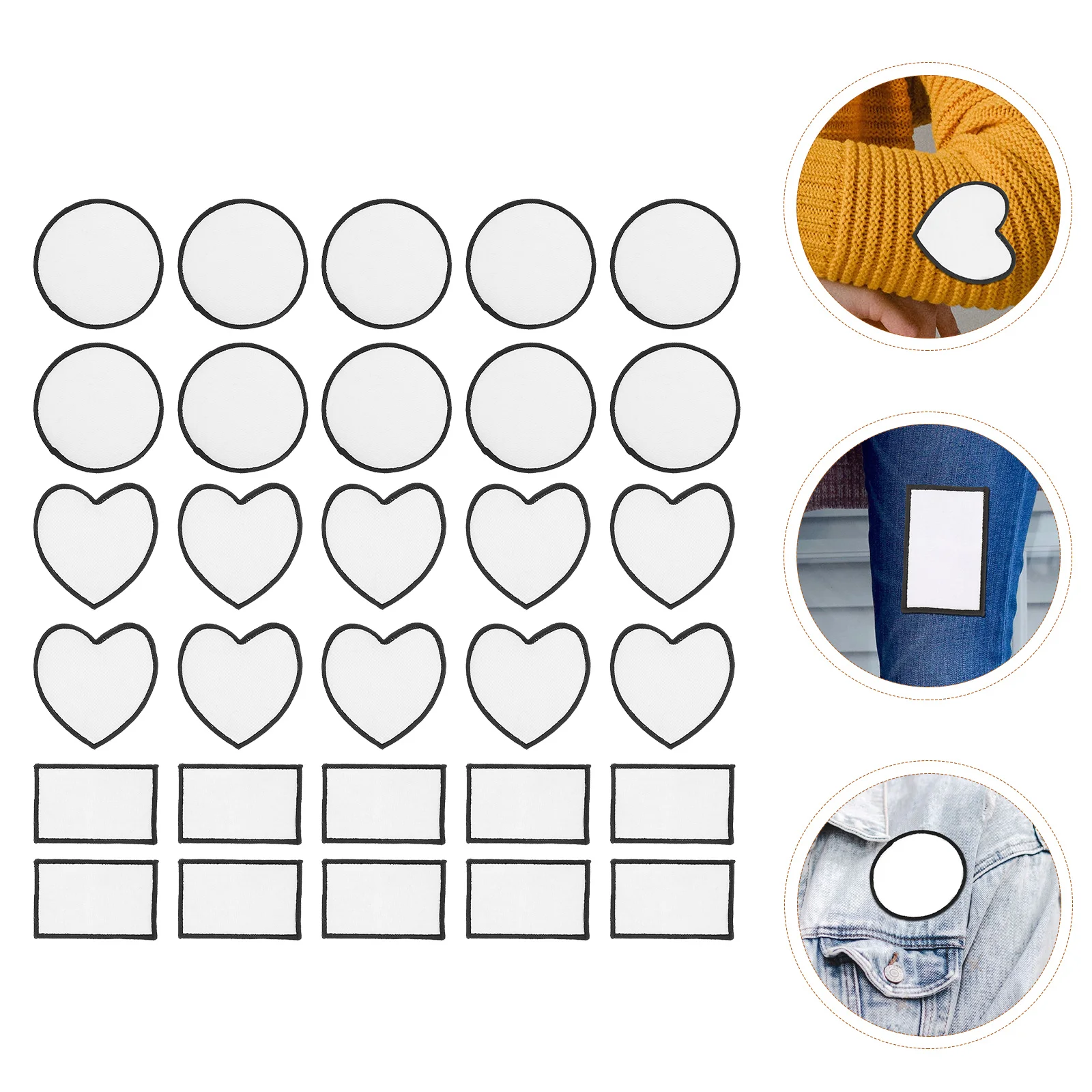 

30pcs DIY Clothing Patches Blank Embroidery Applique Clothes Decor Materials