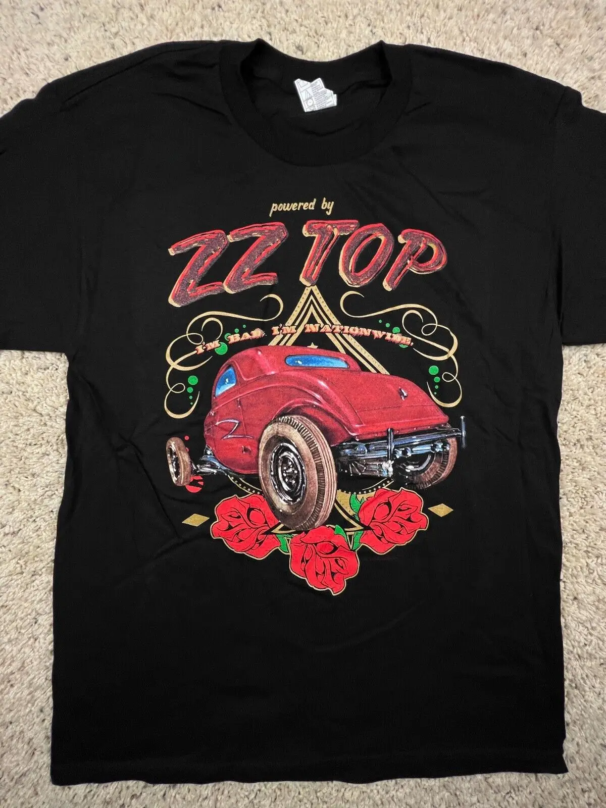 ZZ Top Tour 2014 черная футболка Lg Roadster I'm Bad я по всей стране двусторонняя