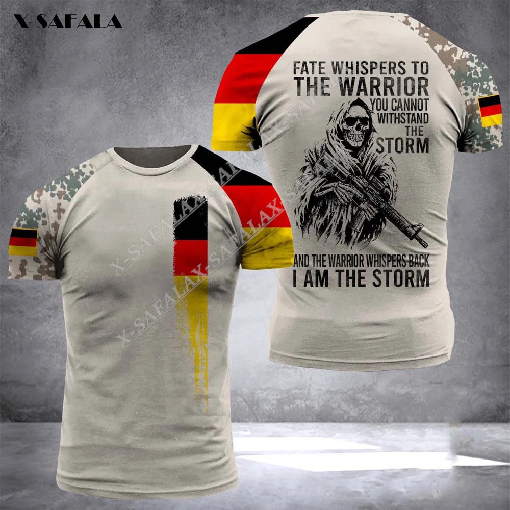 

Футболка мужская с 3D-принтом, летняя рубашка с круглым вырезом, с германским флагом страны, армия ветеранов, солдат, индивидуальное название