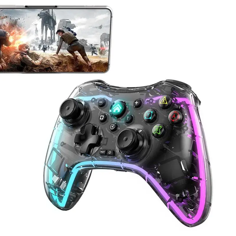 

Transparant Colorful Wireless Game Controller Computer And Phone Game Console Practical Touch Button For Switch PS/PC/IOSMFI