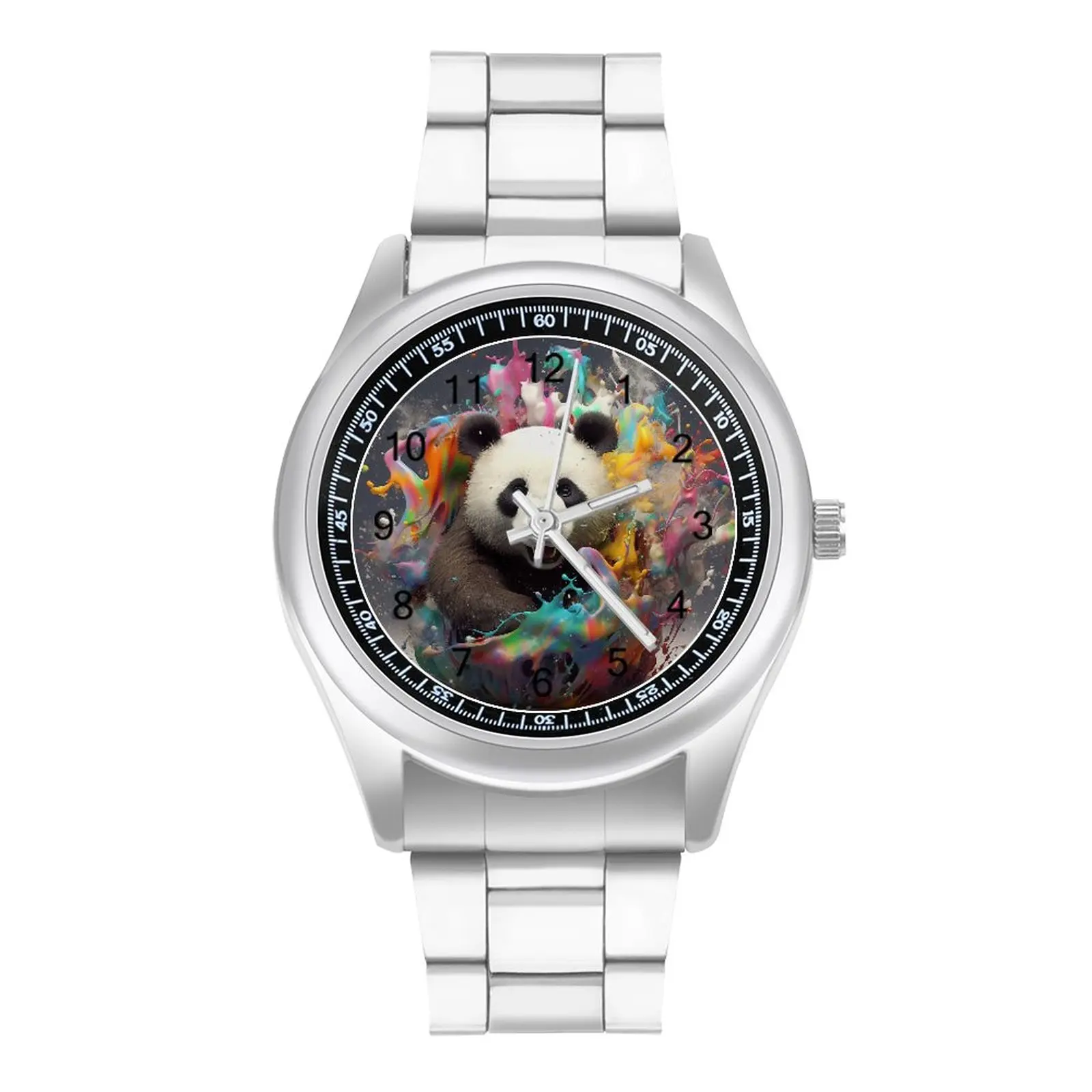 

Panda Quartz Watch Explosion Liquid Splash Wholesale Retro Wrist Watch Steel Boy Gym Photo Wristwatch