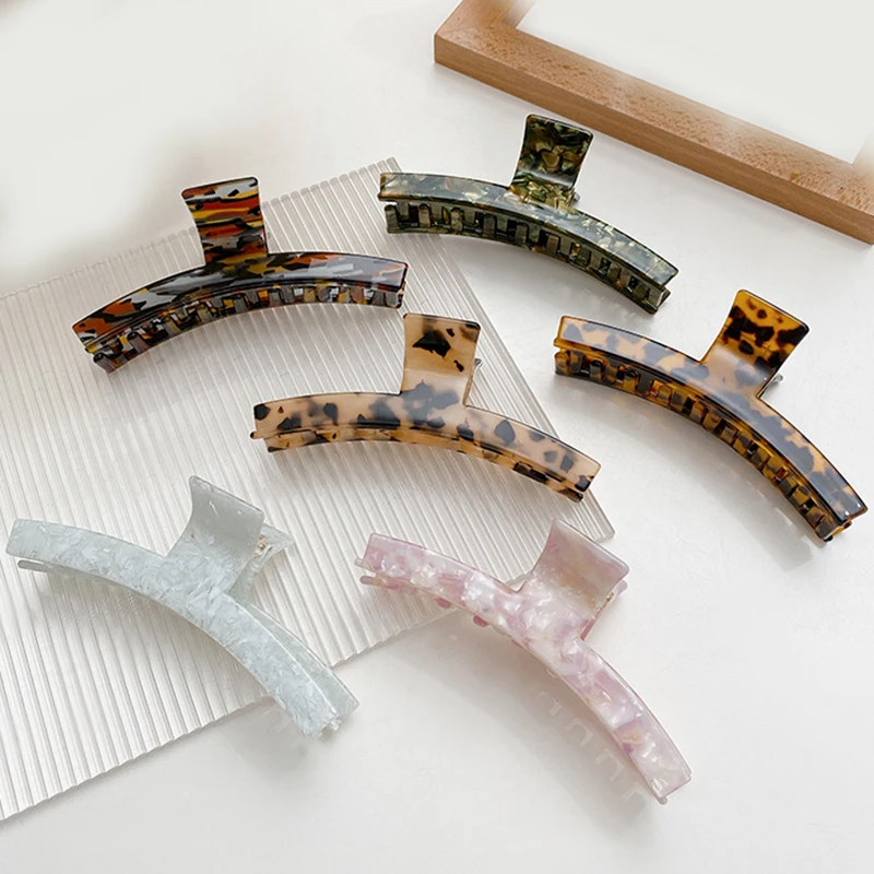 

Elegant Simple T Hair Clip for Women Acetate Fiber Plate Hairclip Shark Clip Japanese Hair Accessories for Girl Office/career