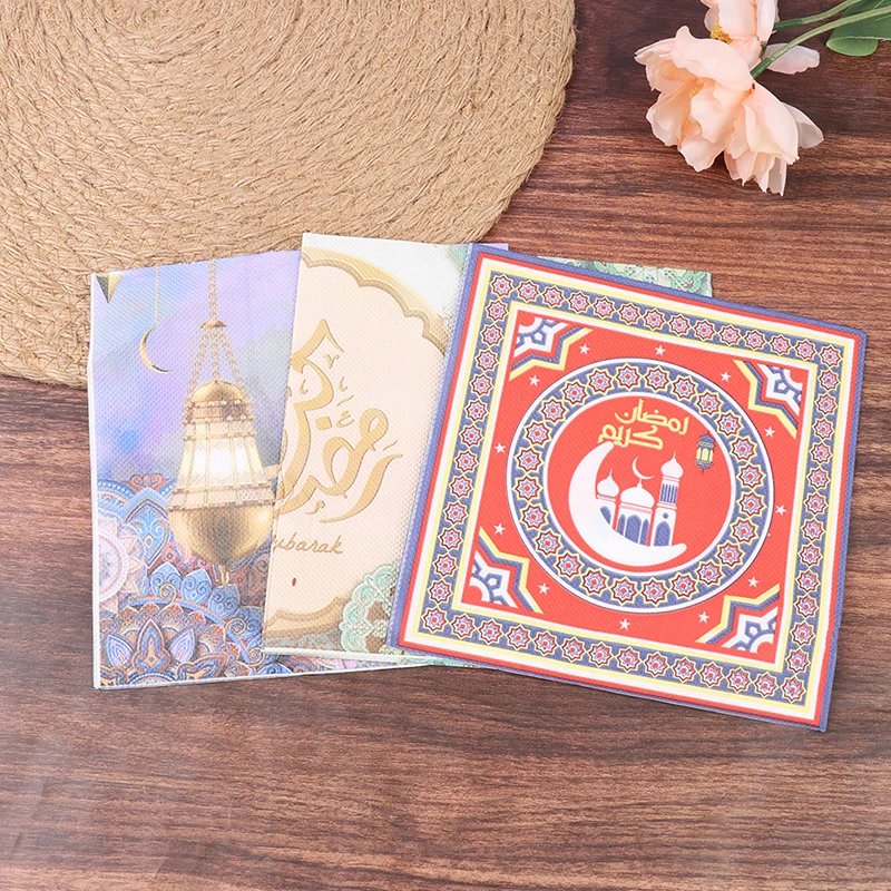 

20 шт./лот ИД Мубарак декоративные бумажные салфетки Рамадан украшения для дома исламский мусульманский Декор Раман кареем Ид Аль Адха Рамад...