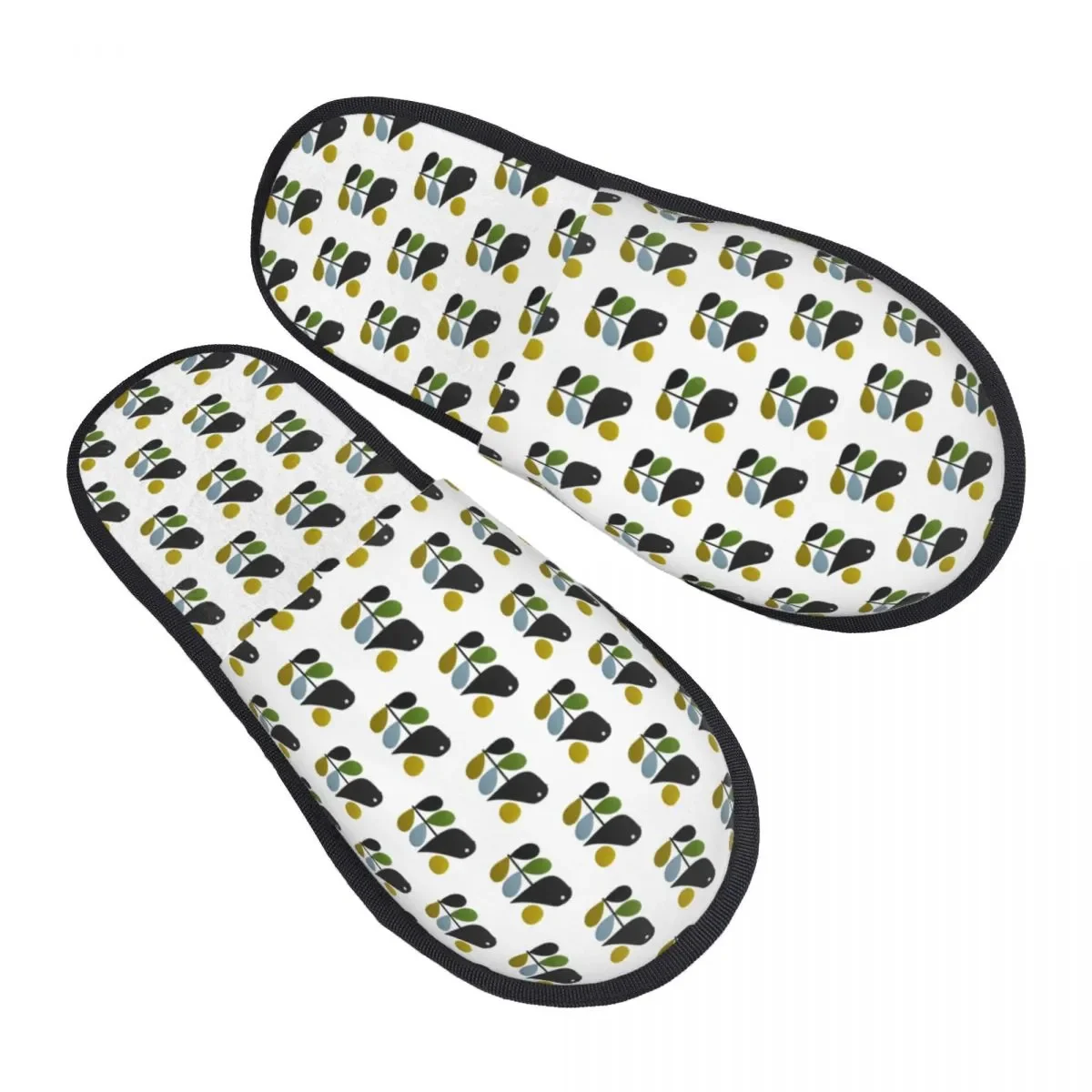 

Домашние тапочки Orla Kiely Stem, Уютные теплые скандинавские пушистые тапочки с геометрическим рисунком, из пены с эффектом памяти, Уличная обувь для дома