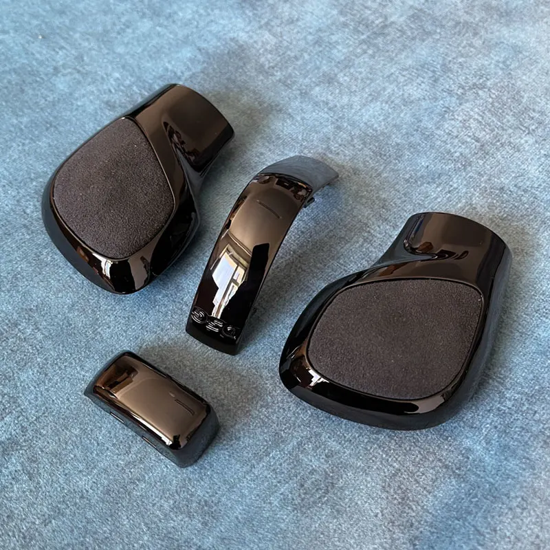 Хромированная матовая с кожаной ручкой переключения передач боковая крышка DSG