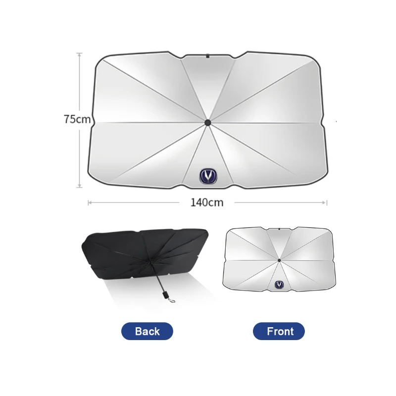 Фото Автомобильный солнцезащитный складной зонт для Changan CS95 CS75 CS85 CS35 Alsvin Eado XT DT ET CS15 CS70 Cv1 Cs1 V7 CX70 Raeton CC UNT-T Auchan №2
