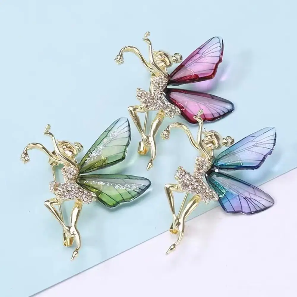

1PC New Fashion Ladies Exquisite Butterfly Fairy Brooch Angel Wings Micro Inlaid Zircon Brooch Pins for Women Banquet Gift