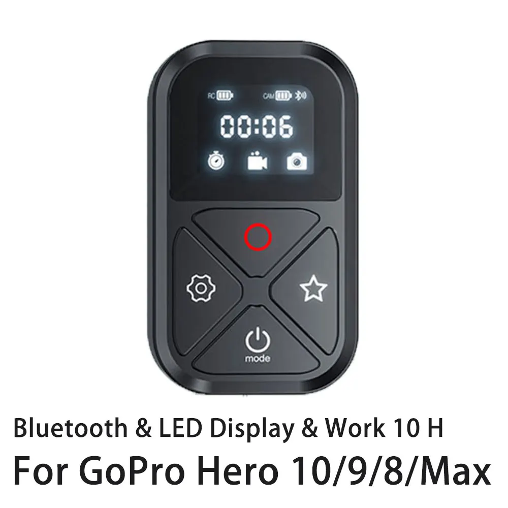 

Умный пульт дистанционного управления 80 м с Bluetooth для GoPro 11 10 9 8 Max с креплением-тройкой и запястьем водонепроницаемый пульт дистанционного управления Gopro