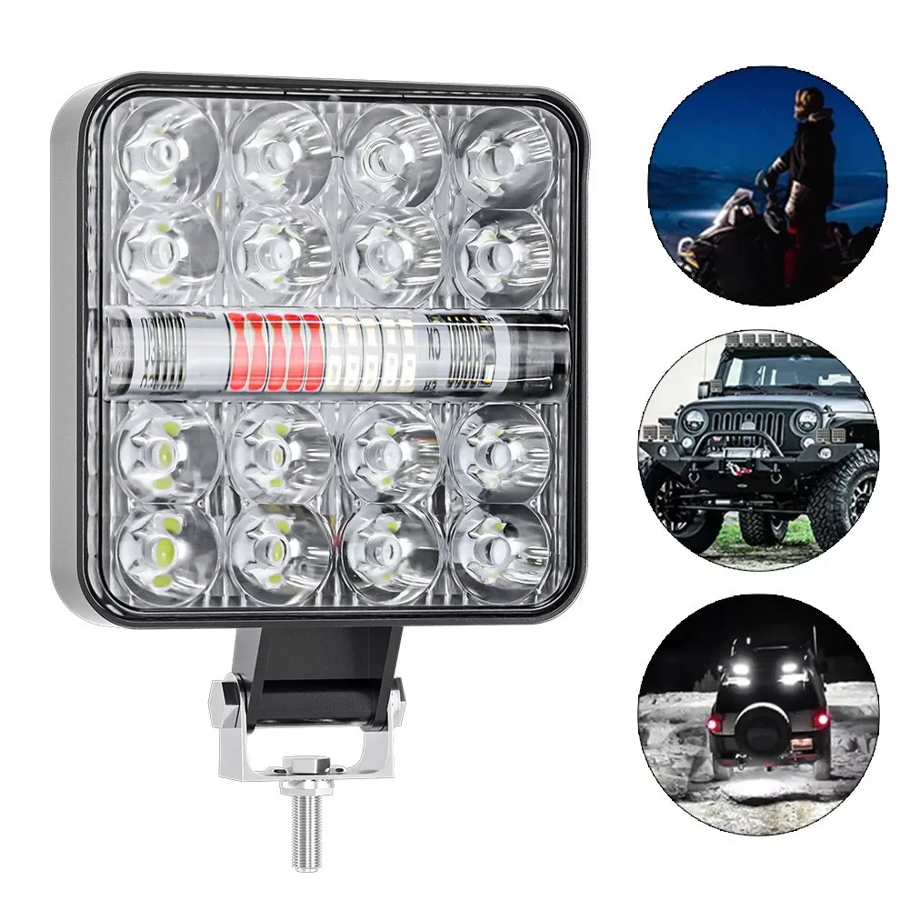 

Светодиодная лампа рабосветильник для внедорожников, сменный стробоскоп для внедорожников красного, белого и синего цвета, 26 светодиодный ...