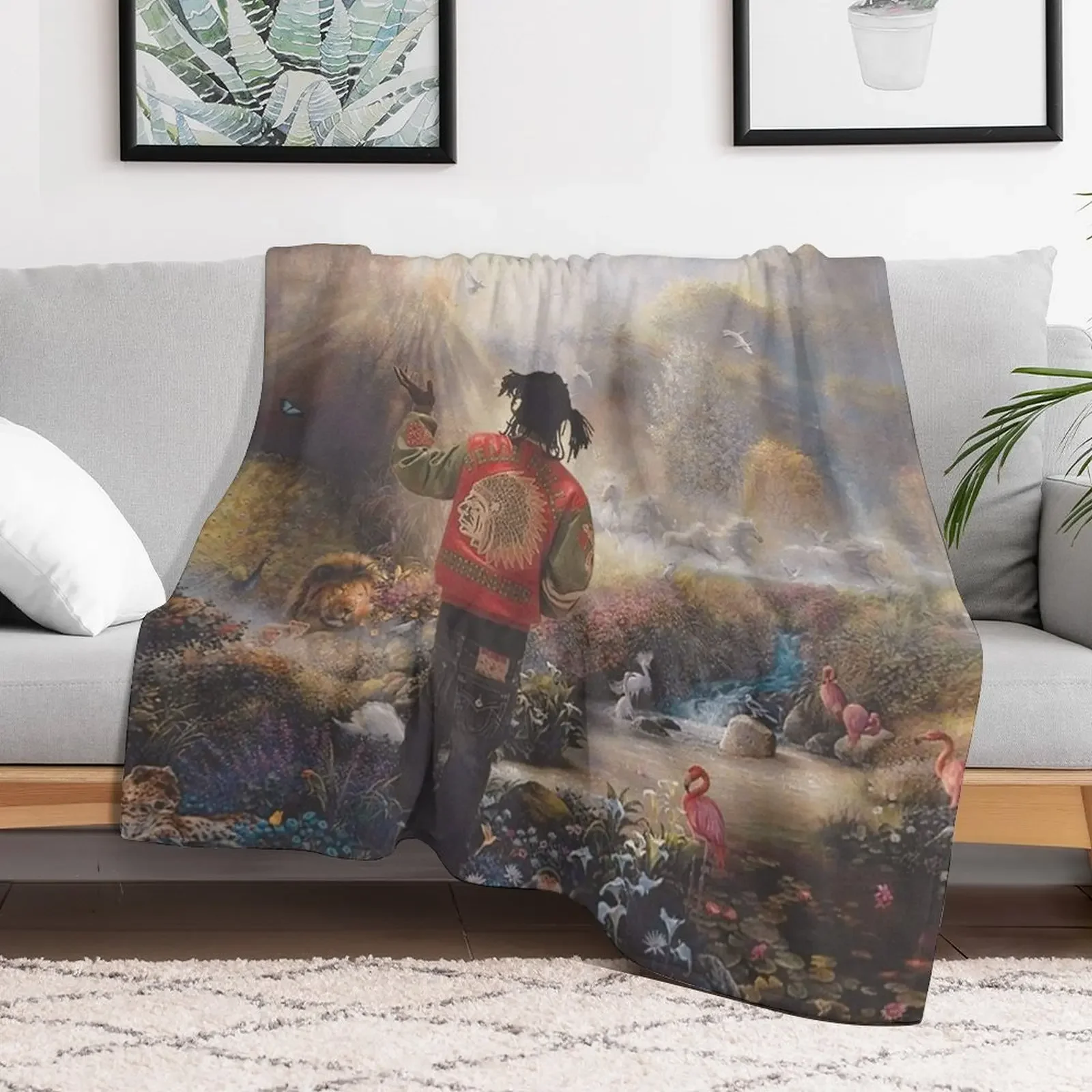 Фото Плед Chief Keef Garden of Eden, мягкое теплое одеяло, подарок для мужчин, женщин и взрослых №2