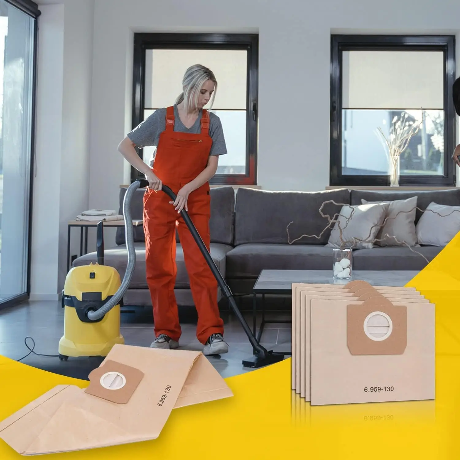 Мешки для пылесоса Karcher WD3, WD 3 Premium, WD3200, WD3500P, MV3, MV3P Premium, A2204, A2534, SE4001, SE4002, 6.959-130.0 (art.: 3920cd4c3d76d) - 3920cd4c3d76d