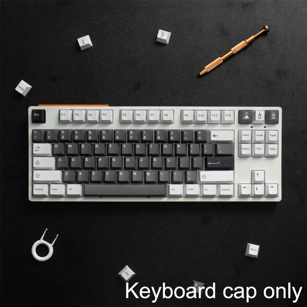 

138 Volcanic Ash Keycaps PBT Sublimation for CHERRY MX Switch Keycaps For Wired Mechanical Gaming Keyboard F5U2