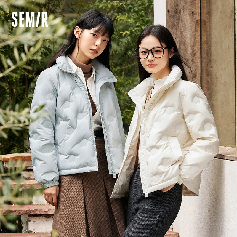 Пуховик Semir женский с воротником-стойкой модное нежное универсальное зимнее