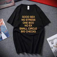 new limited edition funny good sex no stress one boo no ex small circle big checks t shirt back eu size100 cotton shirt