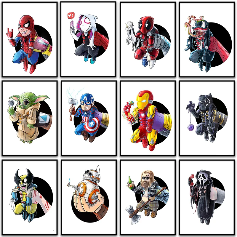 

Алмазная 5D живопись «сделай сам», картина злого Диснея, Веном, Звёздные войны, йода, полная вышивка квадратными и круглыми стразами, вышивка ...