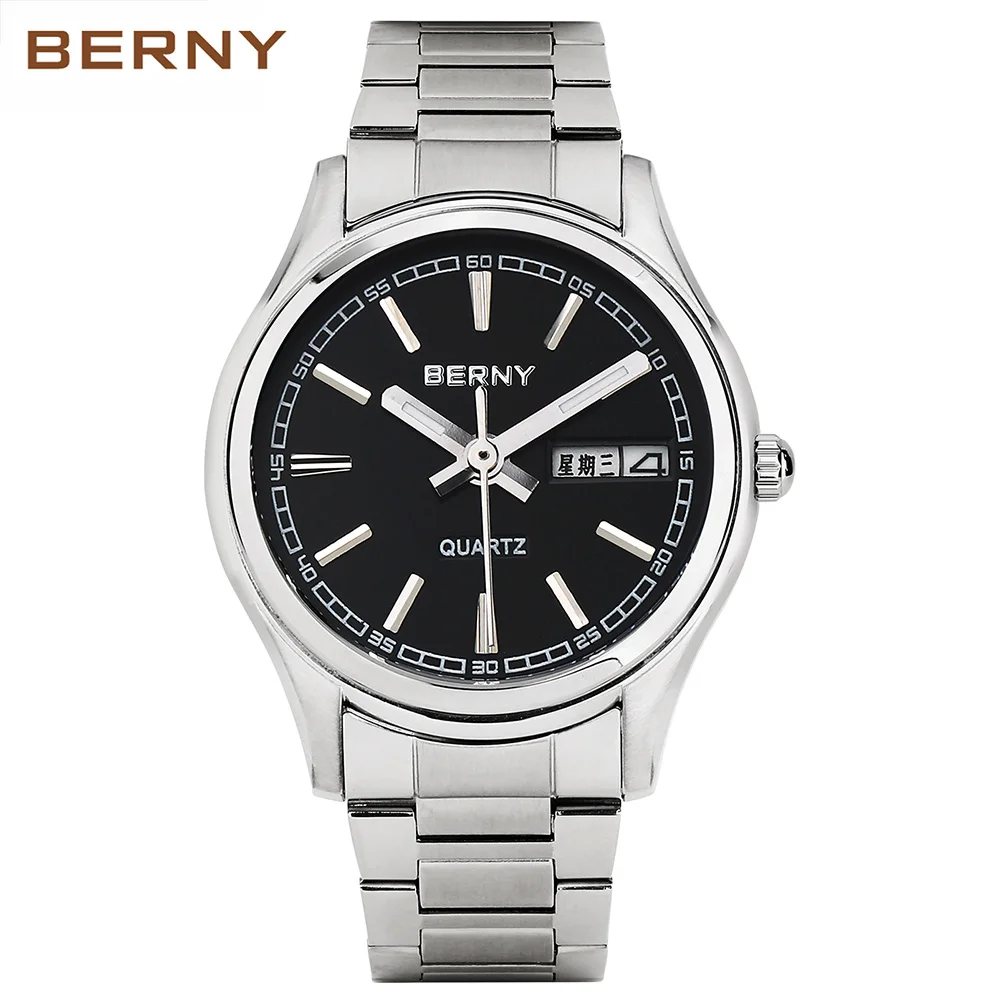 

Часы мужские Кварцевые водонепроницаемые, из нержавеющей стали, с календарем