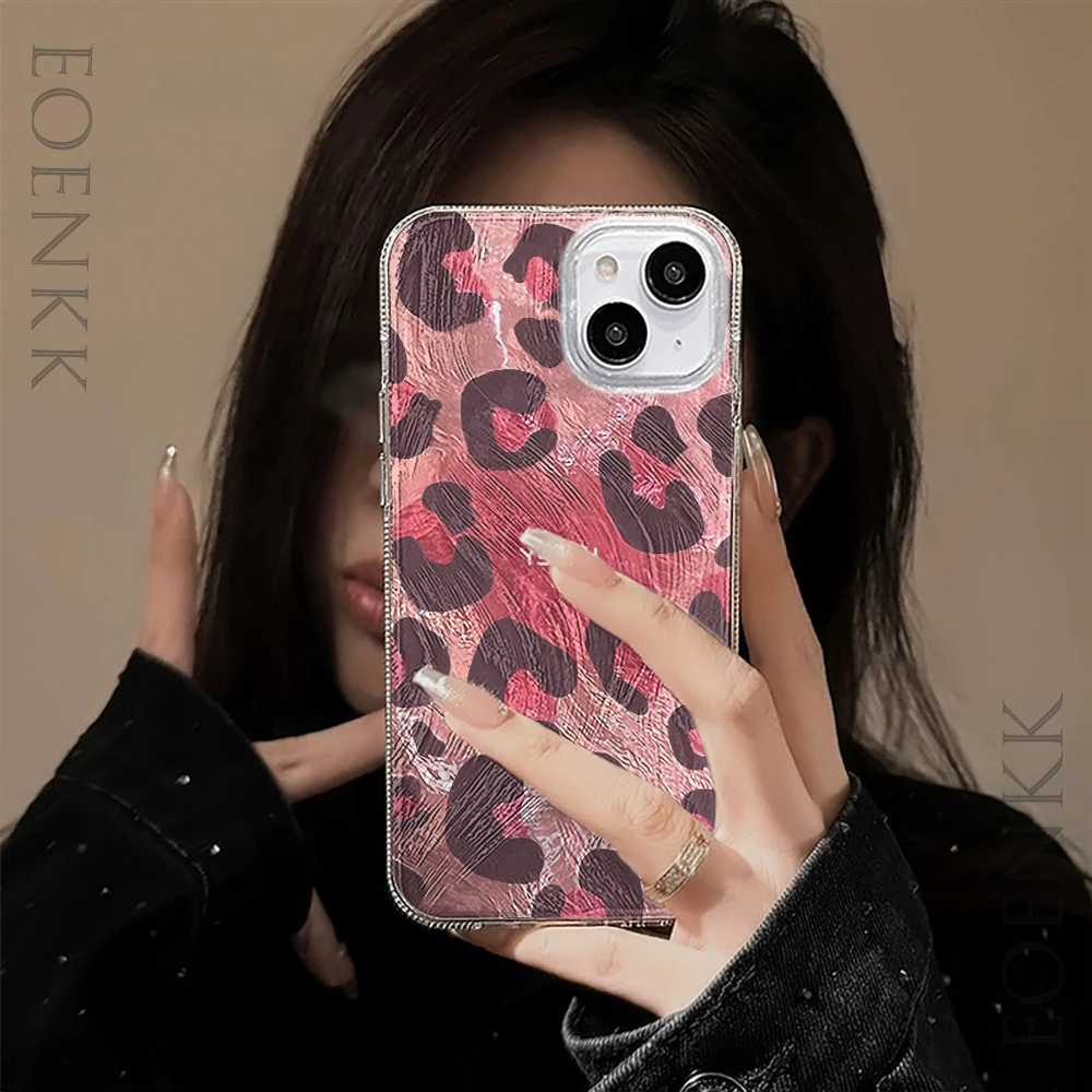 Индивидуальный чехол для телефона с леопардовым принтом iPhone 16 12 15 11 14 13Pro Max XS X XR 7 8