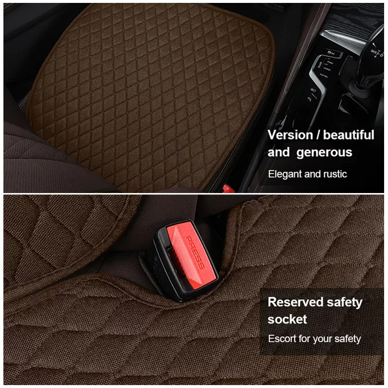 

Car Seat Covers for All Seasons Premium Flax Vehicle Seat Cushion Non-Slip Protector Universal Fits Most Van SUV Truck