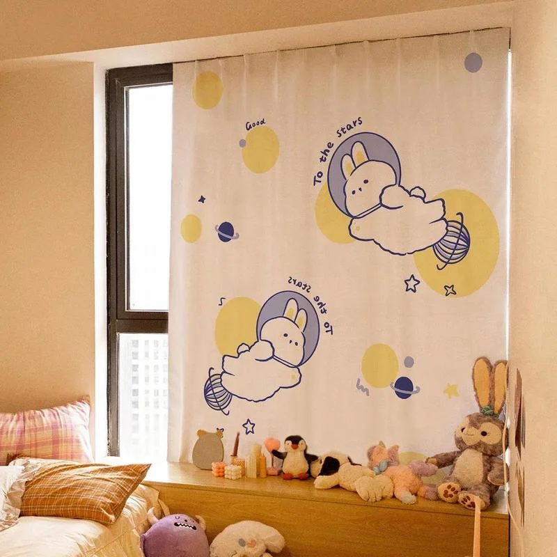 Симпатичные занавески на липучке для гостиной общежития Простые короткие шторы