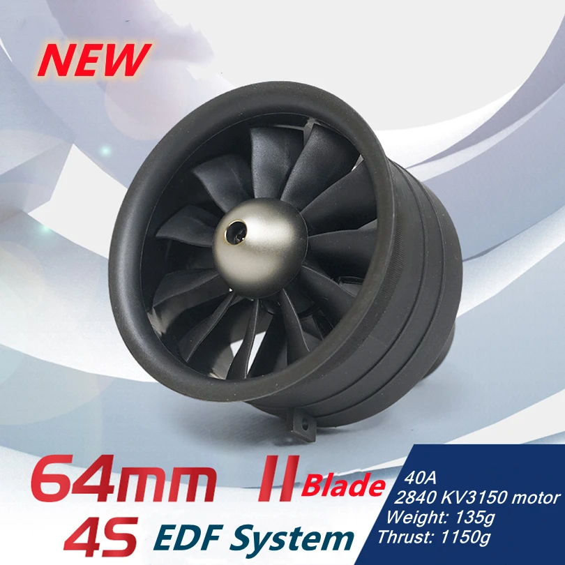 FMS 64 мм Ducted Fan Jet EDF Unit 11 blade с 2840 KV3150 Motor 4S V2 Engine Power System RC самолет модель самолета |