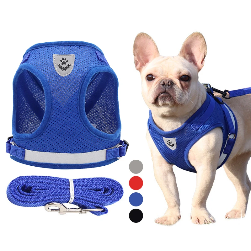 

Mesh Breathable Dog Harness Vest Pet Chest Strap Reflective Adjustable Cat Collar Necklace for Puppy Small Medium Dogs Stuff Red