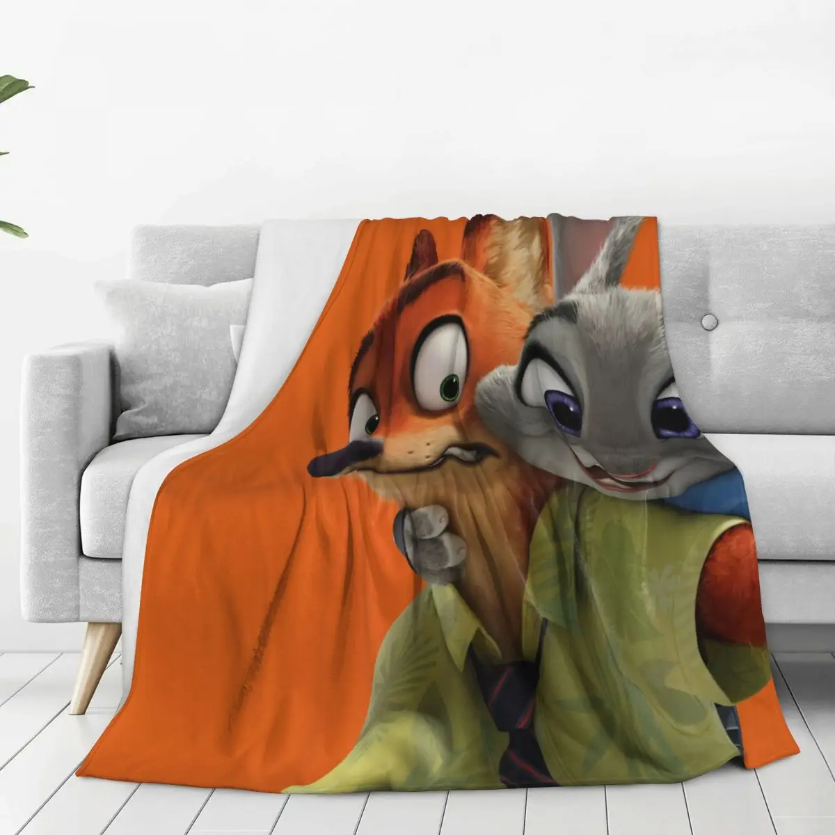 Фланелевое одеяло Zootopia Judy Nick супер теплое для домашнего декора путешествия офис