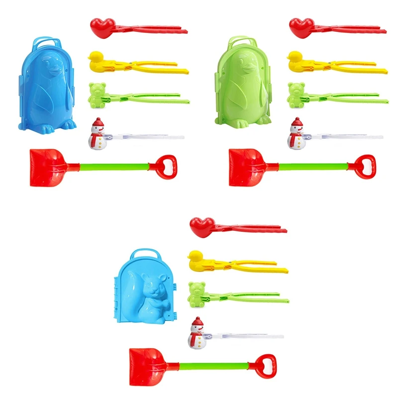 

Pack Of 5 Snowball Maker Shape Winter Snowball Shape Toy Cartoon Duck Love Heart Penguin Snow Shape, Snow Mould Tool