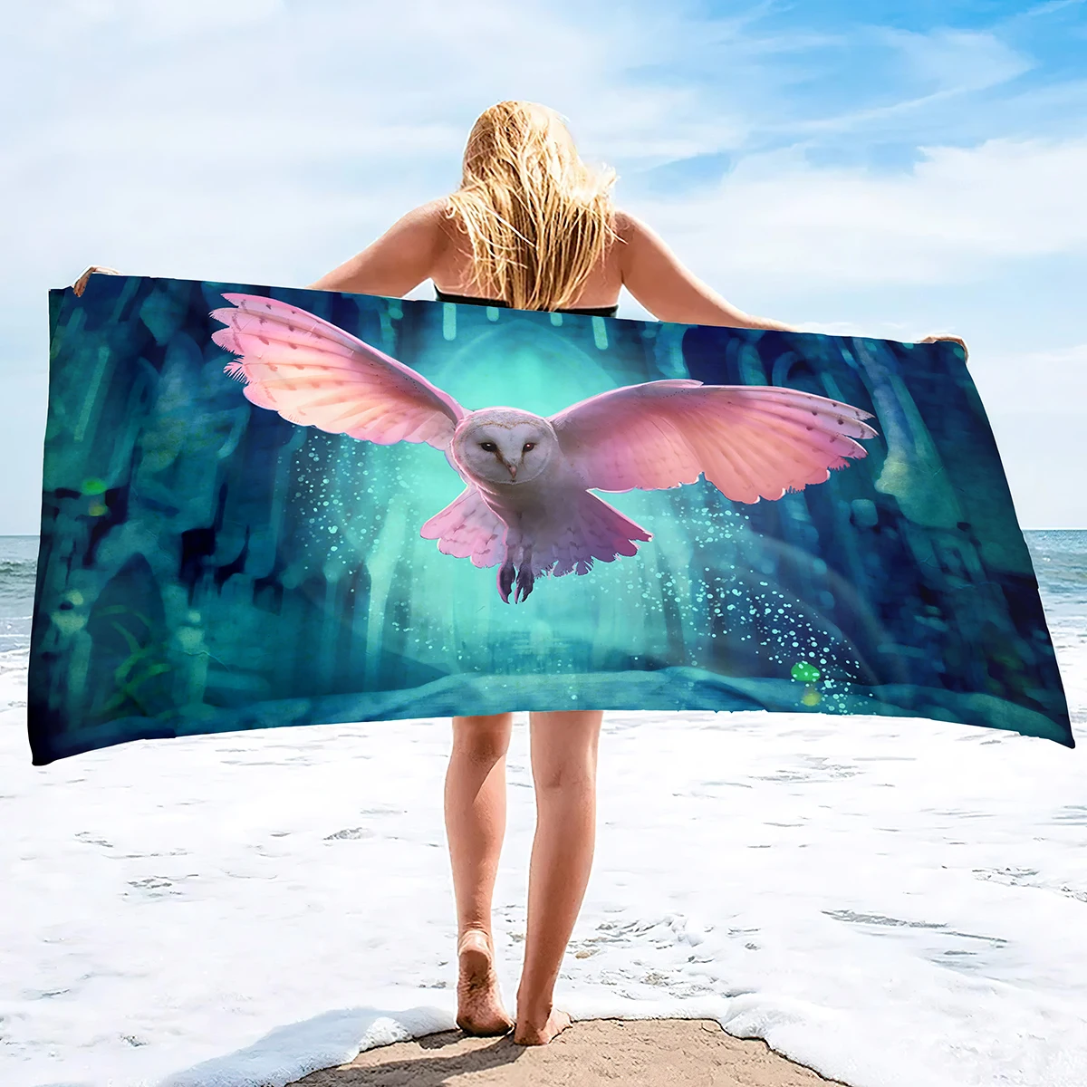 

Owl Beach Towels,Snowy Owl Adult Beach Towel Light Absorbent Blanket Towel,Soft Bath Towel,Suitable for Beach Swimming Pool