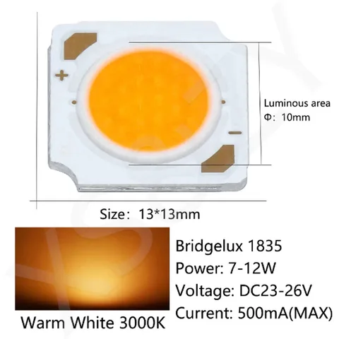 Светодиодные лампочки для подсветки, матрица 7-12 Вт, 24 В, 3000 мА, 13 мм, 4000K, 6000K, 5 шт