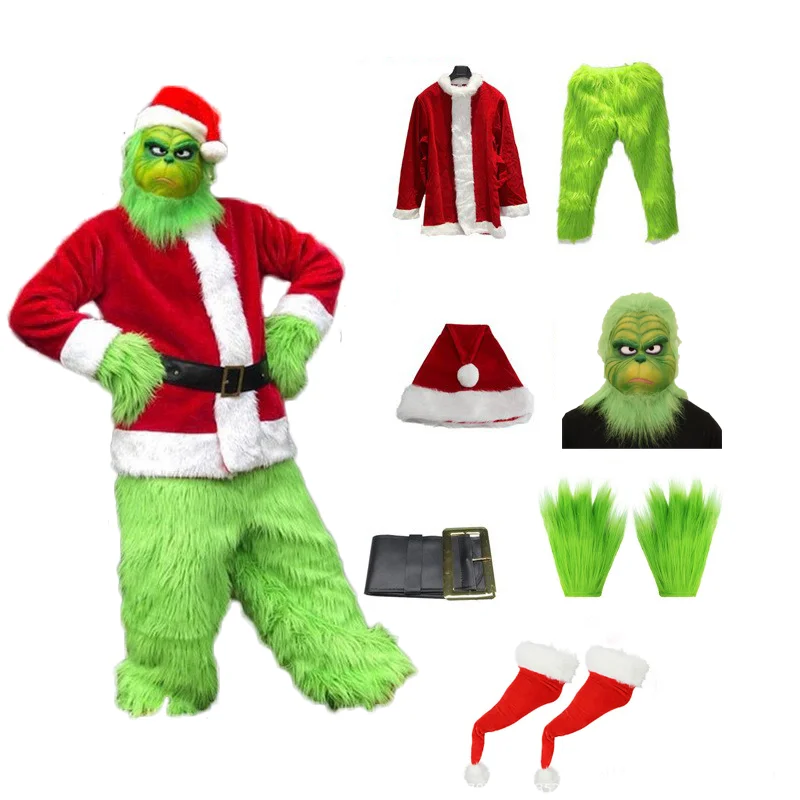 

Зеленая меховая маска животное для Хэллоуина