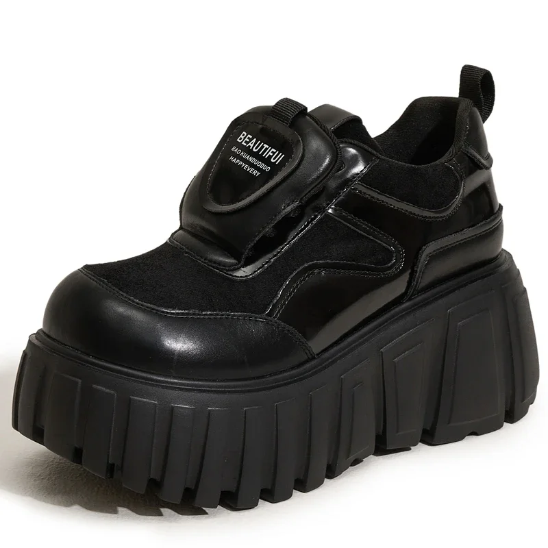 Женские туфли на высокой платформе AUTUSPIN кожаные лоферы разных цветов толстой