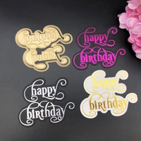 2022 new happy birthday english letters metal cutting dies diy scrapbooking embossing paper photo frame stamps crafts template