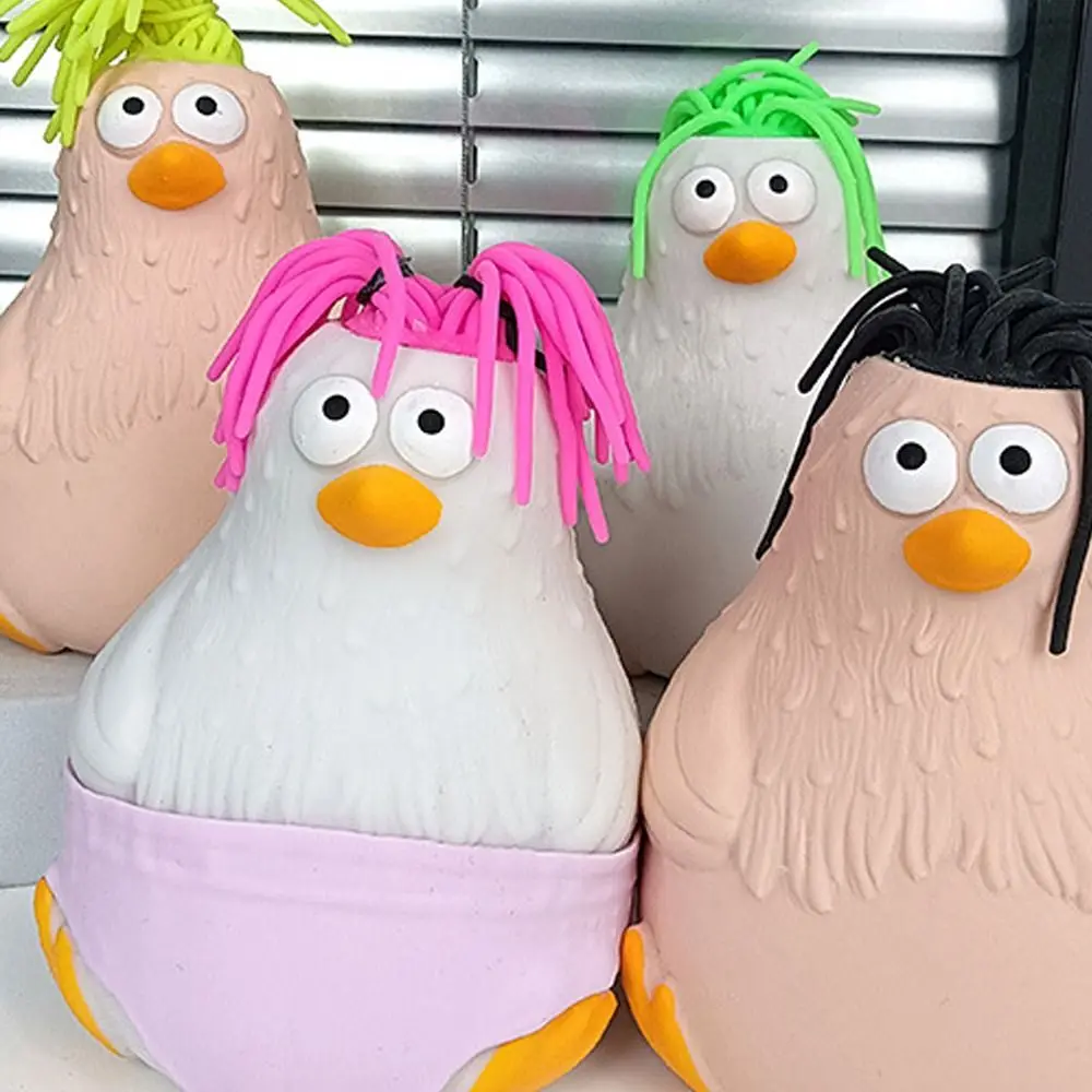 Мягкая игрушка-курица с бантиком TPR мультяшная игрушка медленным отскоком