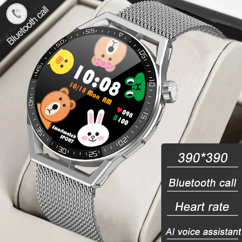 

Rollstimi 2022 New Smart Watch Men AMOLED 390*390 HD Always Display The Time Bluetooth Call music control Smartwatch For Android