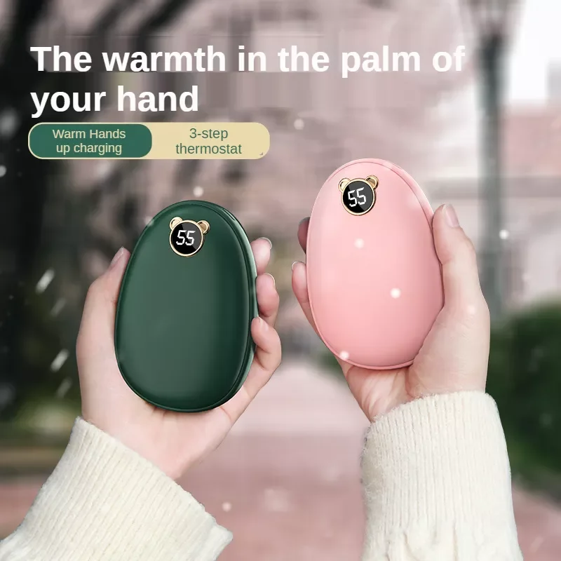 

Hand Warmer USB Power Bank Rechargeable Electric Hand Warmer HeaterMini Pocket Warmer Digital Display Cartoon Multi-Function