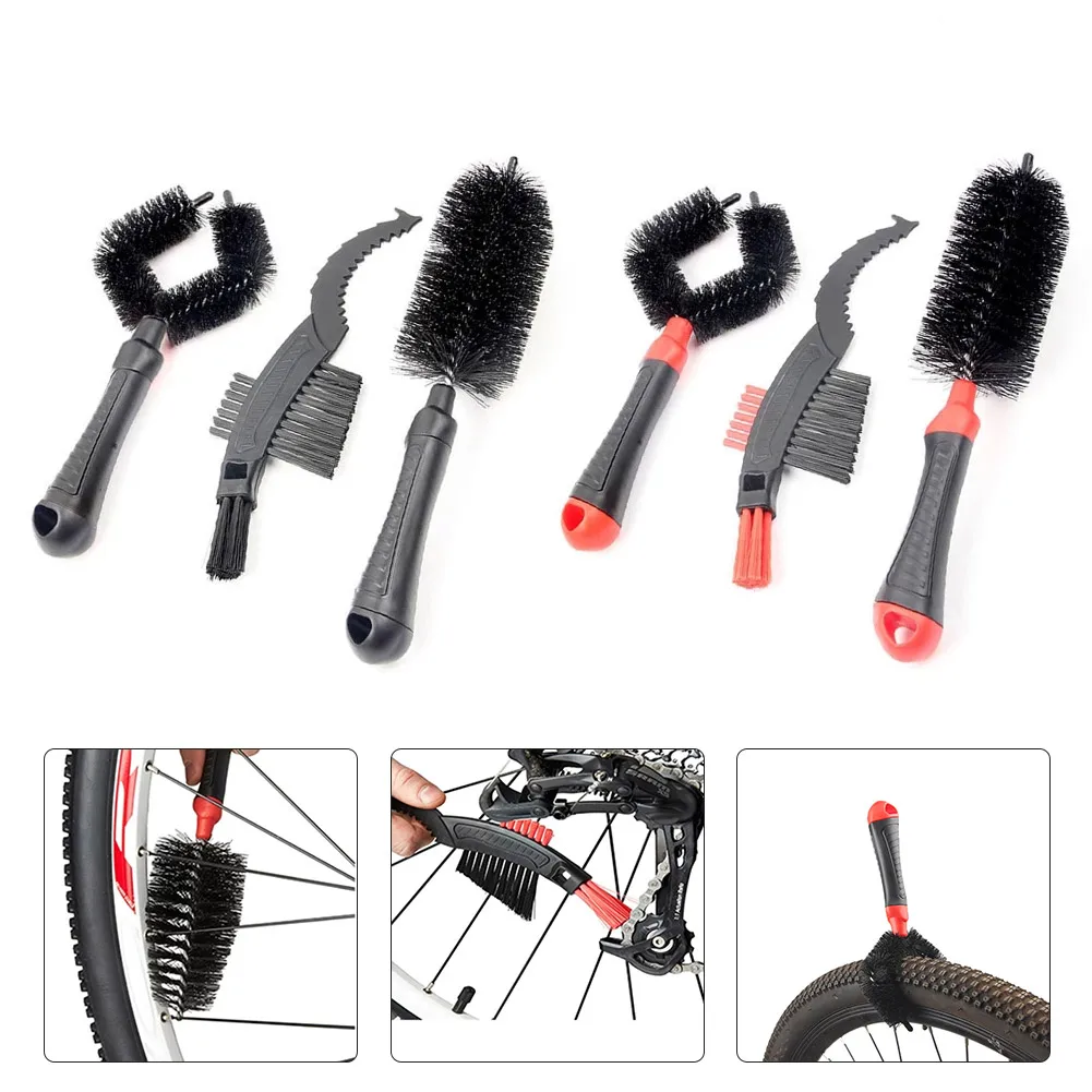 

3Pcs Cleaning Tool Brush Kit Bicycle Bike Motorcycle Tire Chain Gear Wash Wheel Cycling Scrubber Brushes Bike Repairing Tool
