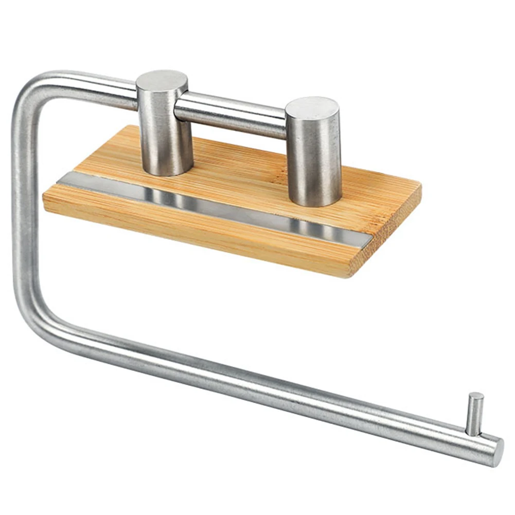 

Wall Mount Towel Toilet Paper Holder Easy Install Kitchen Hotel Self Adhesive Modern Home Bathroom Save Space Stainless Steel