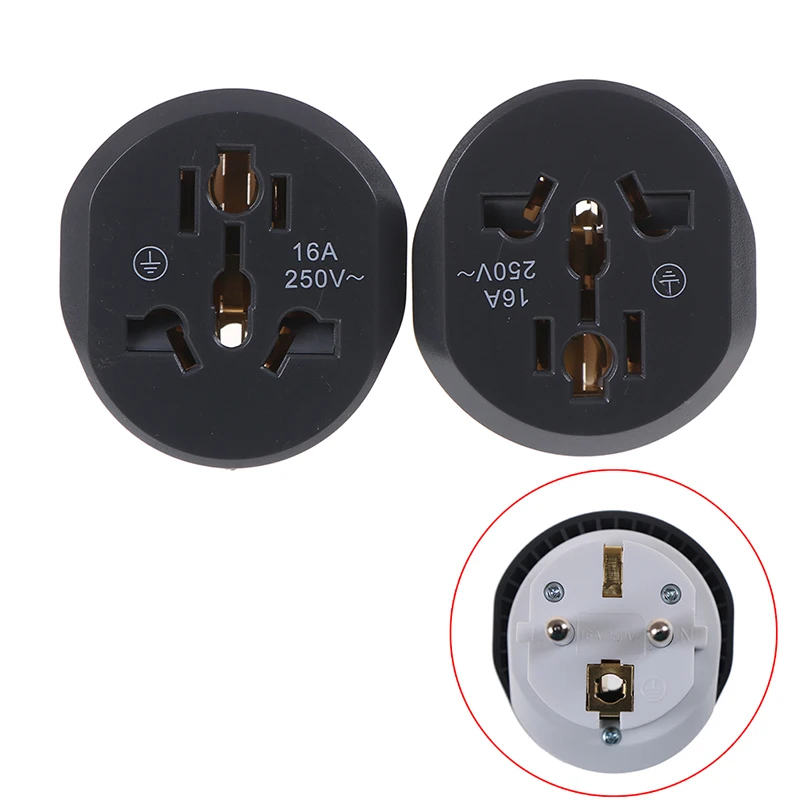 

50g 16A Two Round Pins Universal EU Travel Adapter US Gauge UK Standard To Korean Gauge Socket Converter UK US AU To EU AC Plug