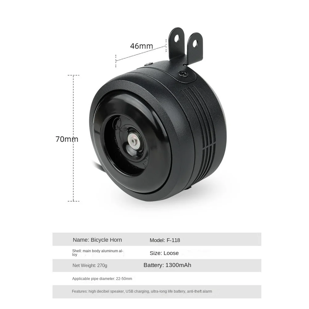

Велосипедный гудок 780 мАч, водонепроницаемый велосипедный Гудок с USB-зарядкой и громким звуком, велосипедный руль для BMX, защита от кражи