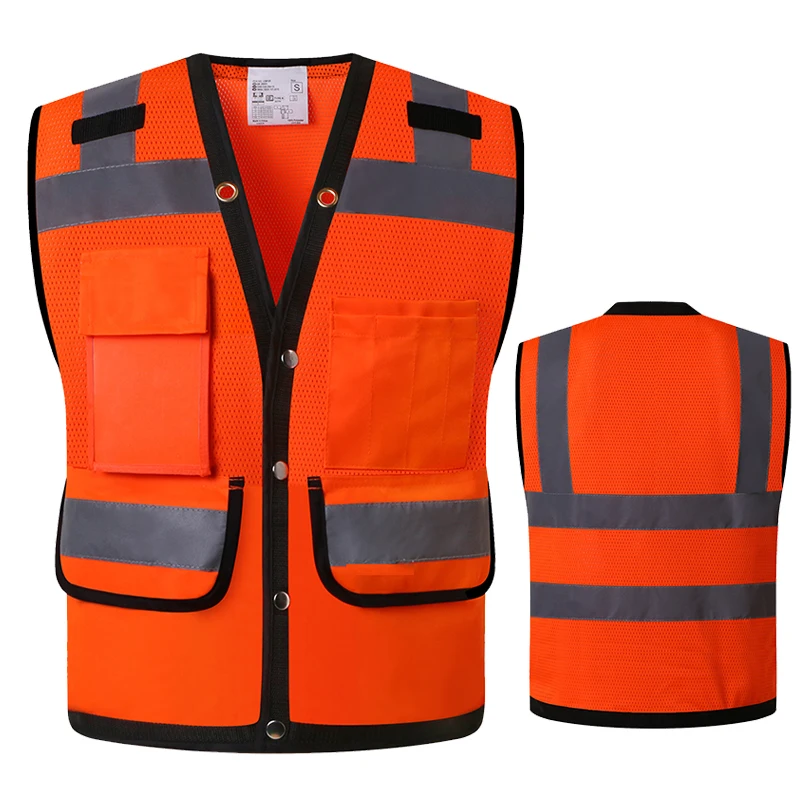 

Женский жилет, рабочая одежда для мужчин с несколькими карманами, жилет из светоотражающей сетки, защитный жилет, светоотражающая Рабочая куртка