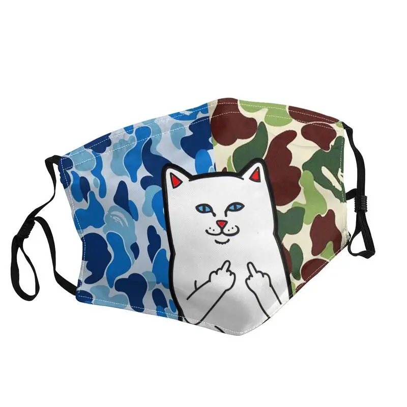 

Маска камуфляжная мужская с геометрическим рисунком, защитный респиратор неодноразовый для защиты от пыли, голубая армейская