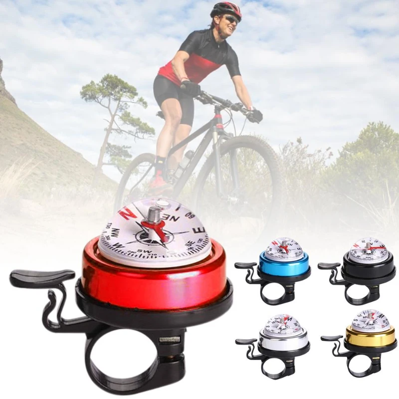 

Bicycle Bell Cycling Compass Bicycle Horn Mountain Cycle Handlebar Compass Ring Aluminum Cycling Alarm Speaker Bike Accessories