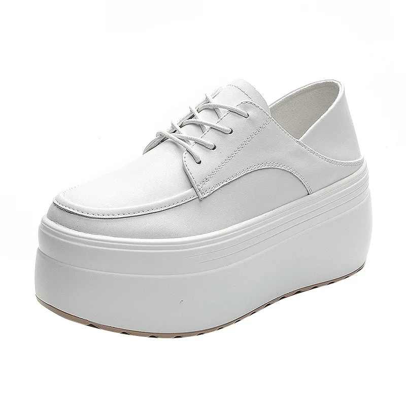 

8cm Platform Wedge Sneakers Women Shoes Genuine Leather Bling Bling Lace White Shoes Spring Autumn Summer Shoes Footwear