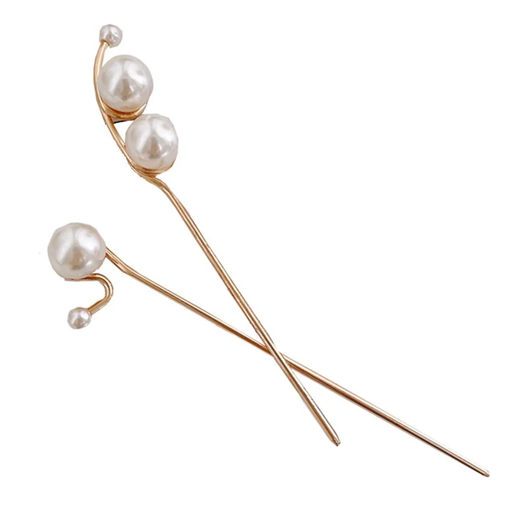 

2pcs Pearl Hair Pearls Wedding Pearl Hair Sticks Bridal Bridesmaid Hairpins Hair Accessories for Buns