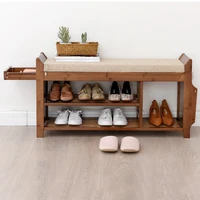Wood Bench Shoes Cupboards Storage Classic Entryway Large Shoe Cabinets Bench Space Saving Rangement Chaussure Home Furniture