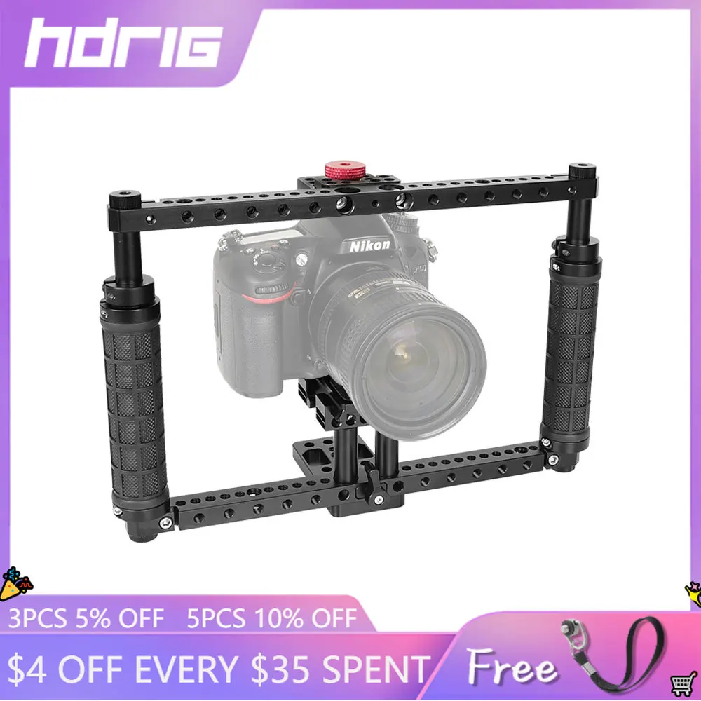 

HDRiG C70 Cage Adjustable Hand-Held Full Frame Dslr Camera Cage With Tripod mount Plate For Canon Sony Nikon Panasonic Fujifilm